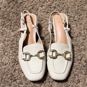 A New Day Women's White Slingback Loafers